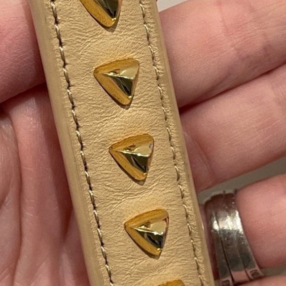 Tory Burch Gold Pyramid Studded Shoulder Bag - Picture 9 of 13